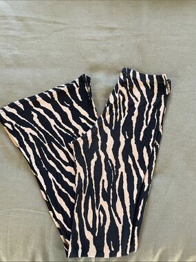Nasty Gal Black and Beige Zebra Stripe Pants